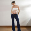 Calça Gestante Jeans Flare Escura