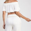 Cropped Gestante com Lastex Off White