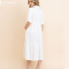 Vestido Gestante Chemise com Babado Off White