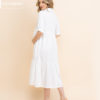 Vestido Gestante Chemise com Babado Off White