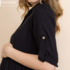 Vestido Gestante Chemise com Babado Preto