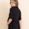 Vestido Gestante Chemise com Babado Preto