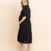 Vestido Gestante Chemise com Babado Preto