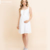 Vestido Gestante com Preguinhas Off White