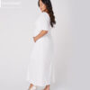 Vestido Gestante Longo Malha Texturizada Off White