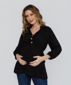 Bata Gestante Viscolinho Preta