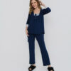 Pijama Gestante Larissa 3 Peças Marinho