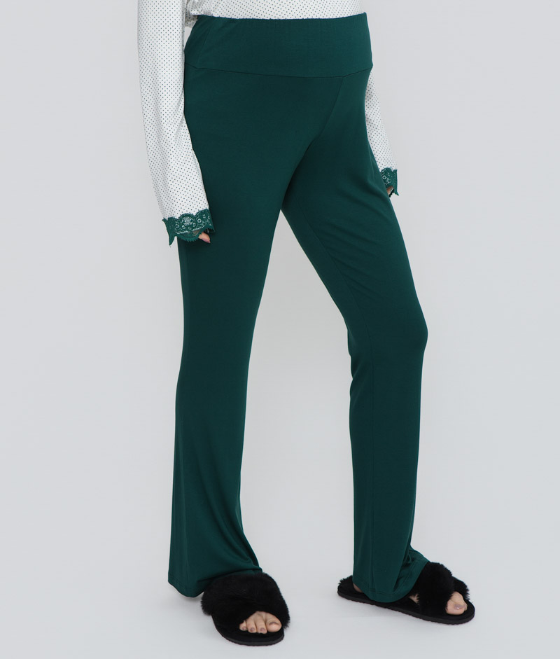 Pijama Gestante Visco Poá Verde