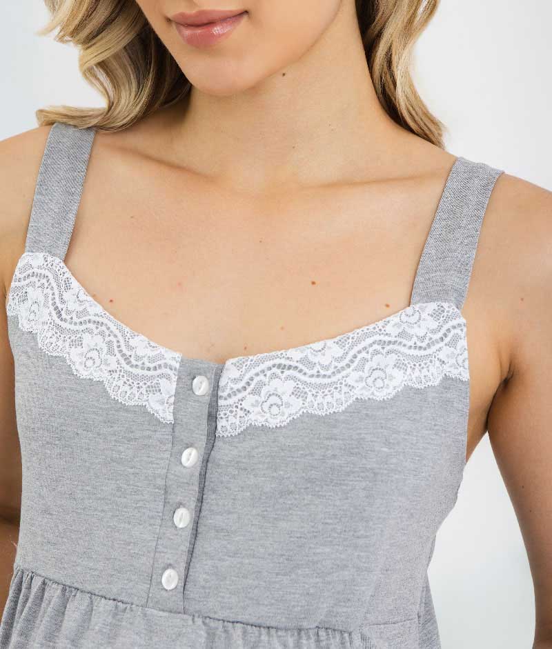 Camisola Gestante Leticia com robe Mescla