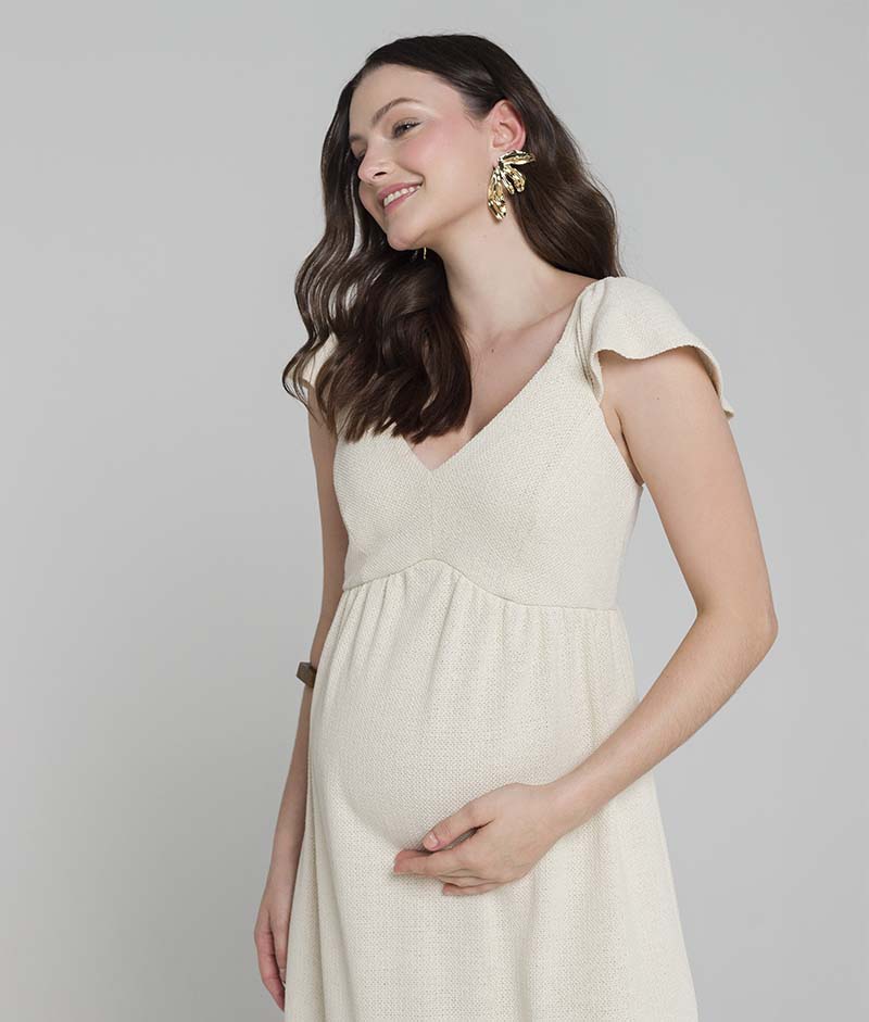 Vestido Gestante Longo Malha Naturale