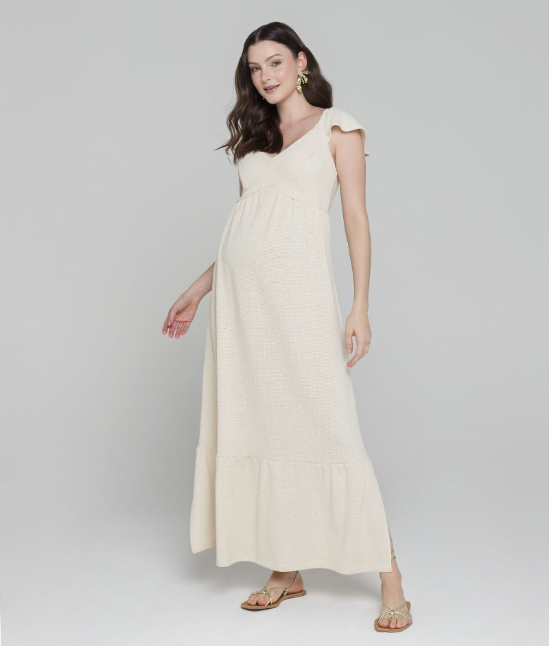 Vestido Gestante Longo Malha Naturale