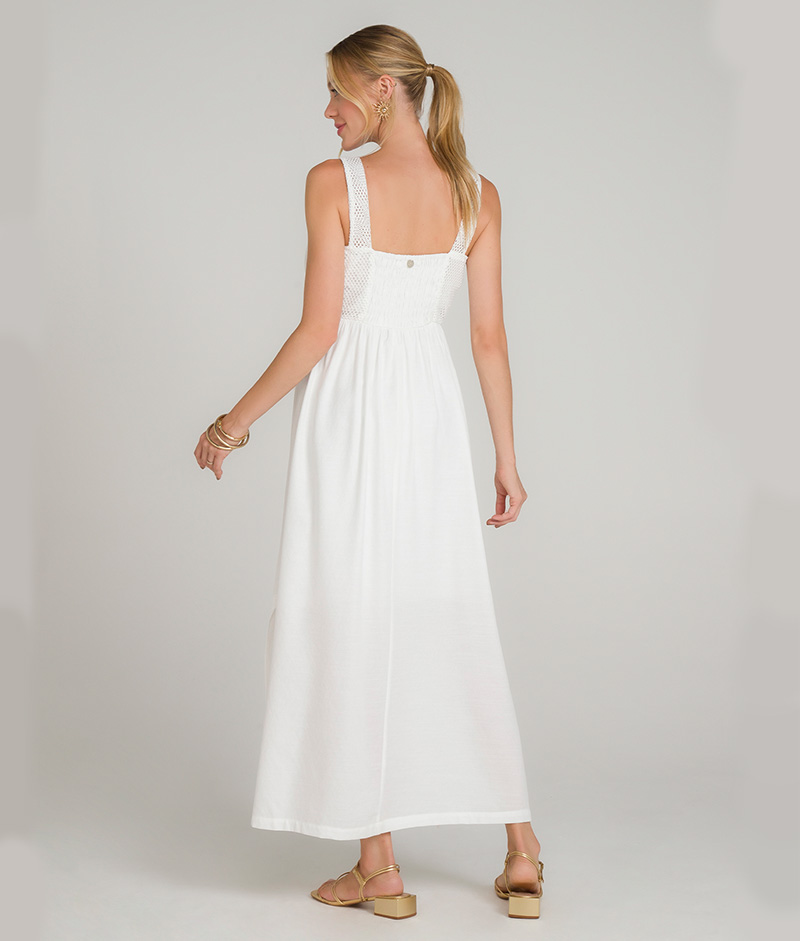 Vestido Gestante Longo Tela Bianco