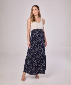 Vestido Gestante Alças Estampa Pennello