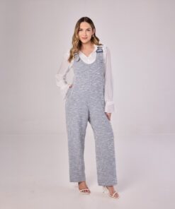 Macacão Gestante Comfy Tweed Mare Blu