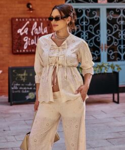 Blusa Gestante com Amarração Laise Fiore